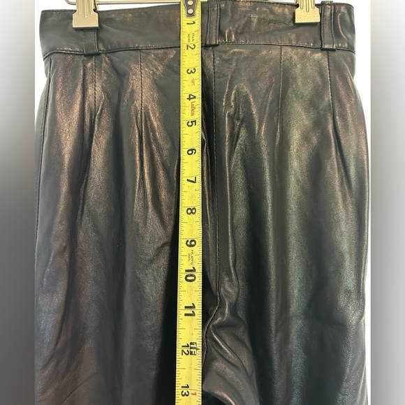 VTG L. ALVEAR Piel Black Goth Vibes Leather Pants, Size Small / 4 - Picture 4 of 10